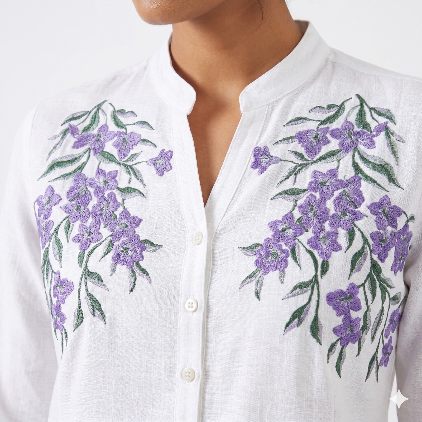 Lavender Blossom Embroidered Cord-set