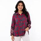 Ruby Mosaic Crepe Top