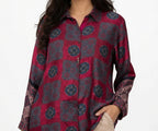 Ruby Mosaic Crepe Top