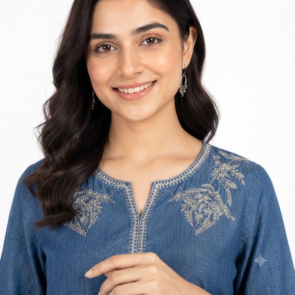 Indigo Grace Embroidered Cord-set