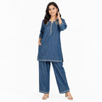 Indigo Grace Embroidered Cord-set