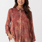 Rosewood Bloom Chiffon Top