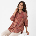 Rosewood Bloom Chiffon Top