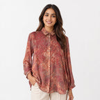 Rosewood Bloom Chiffon Top