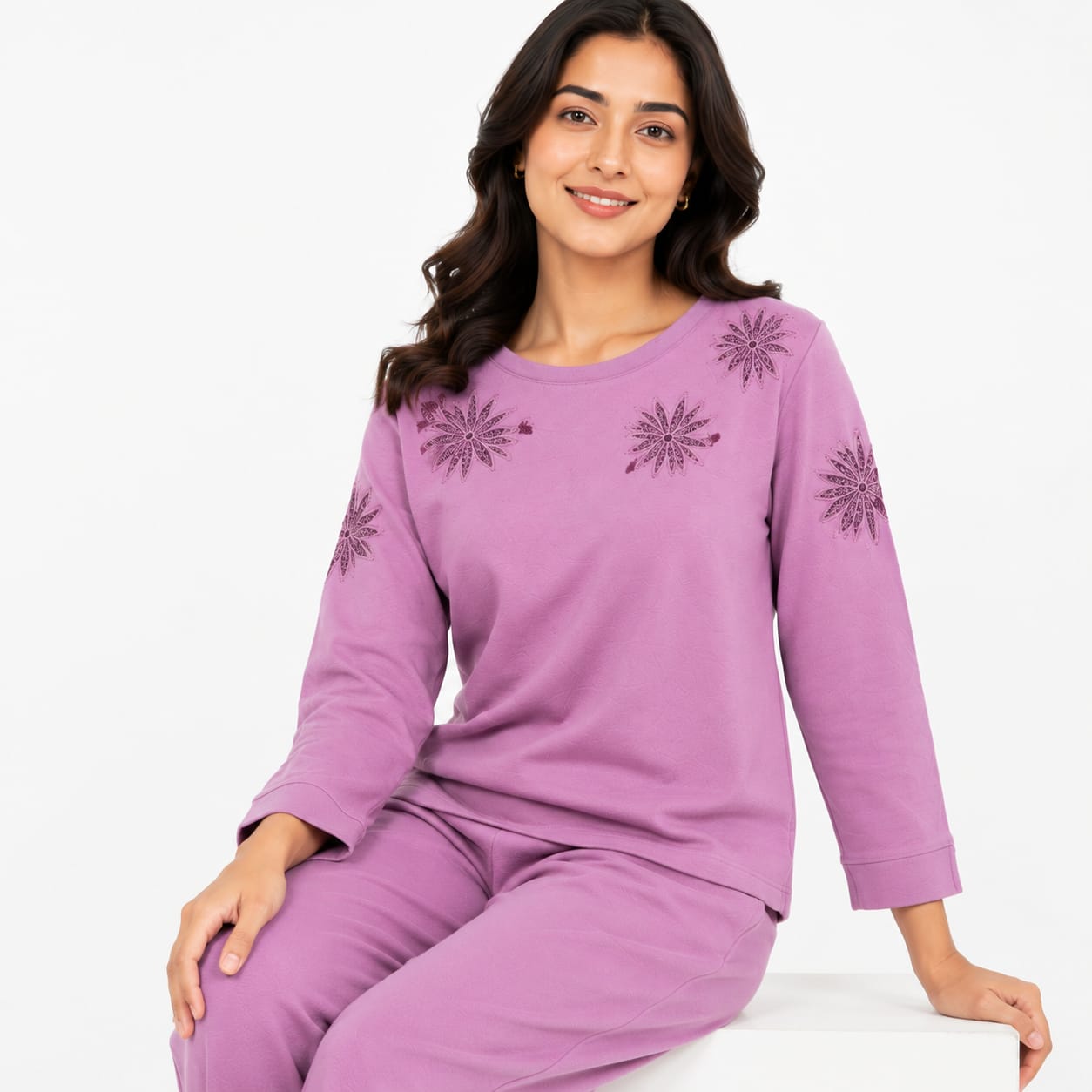 Lavender Bloom Cutwork Cord-set