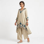 Ivory Blossom Embroidered Georgette Cord-set