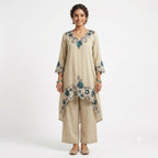 Ivory Blossom Embroidered Georgette Cord-set