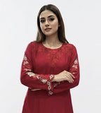 Crimson Royale Embroidered Georgette Cord-set