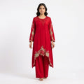 Crimson Royale Embroidered Georgette Cord-set
