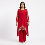 Crimson Royale Embroidered Georgette Cord-set