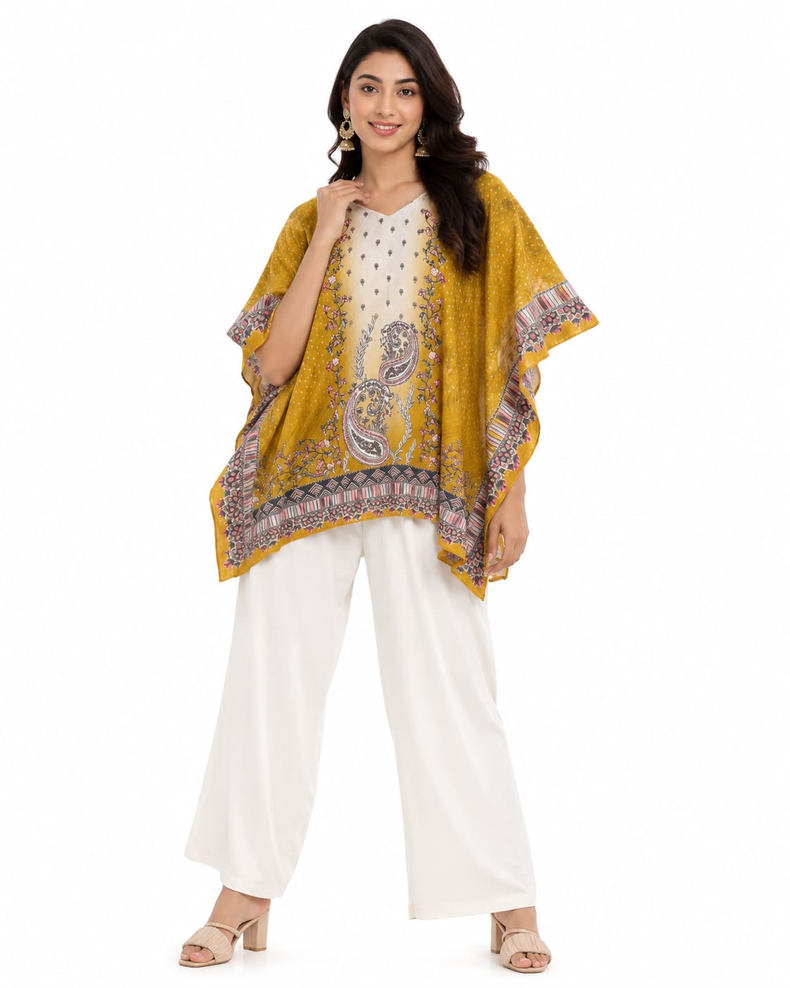 Mustard Paisley Grace Kaftan Top