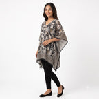 Monochrome Blossom Kaftan Top