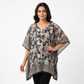 Monochrome Blossom Kaftan Top