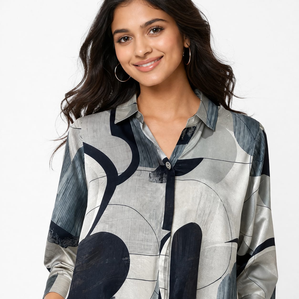 Monochrome Muse Crepe Top