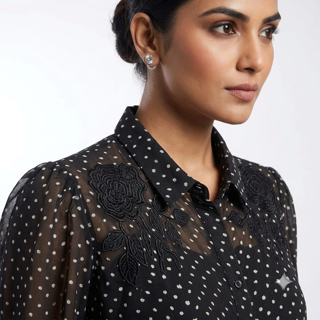 Polka Petal Elegance Top
