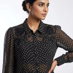 Polka Petal Elegance Top