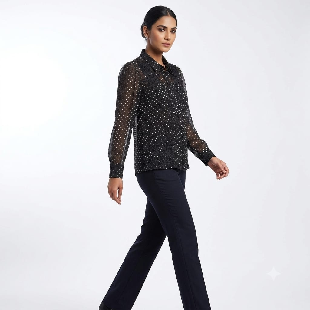 Polka Petal Elegance Top