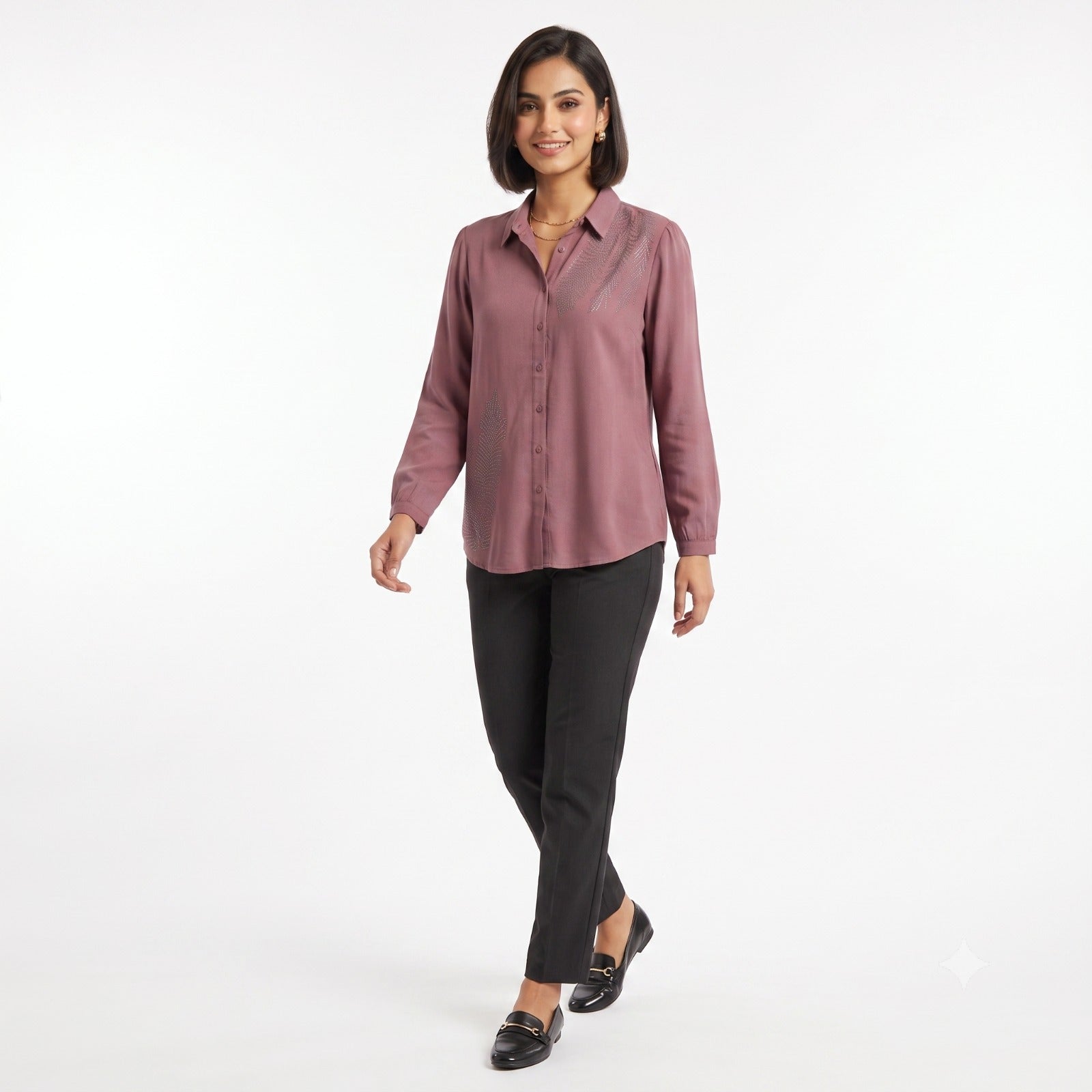 Dusty Rose Feather Gleam Top