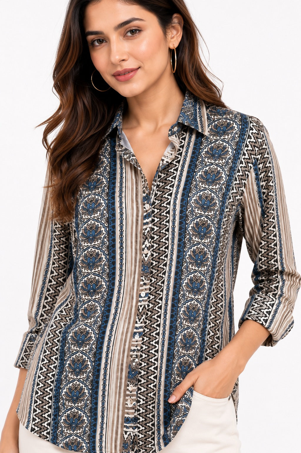 Azure Heritage Stripe Top