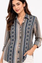 Azure Heritage Stripe Top