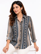 Azure Heritage Stripe Top
