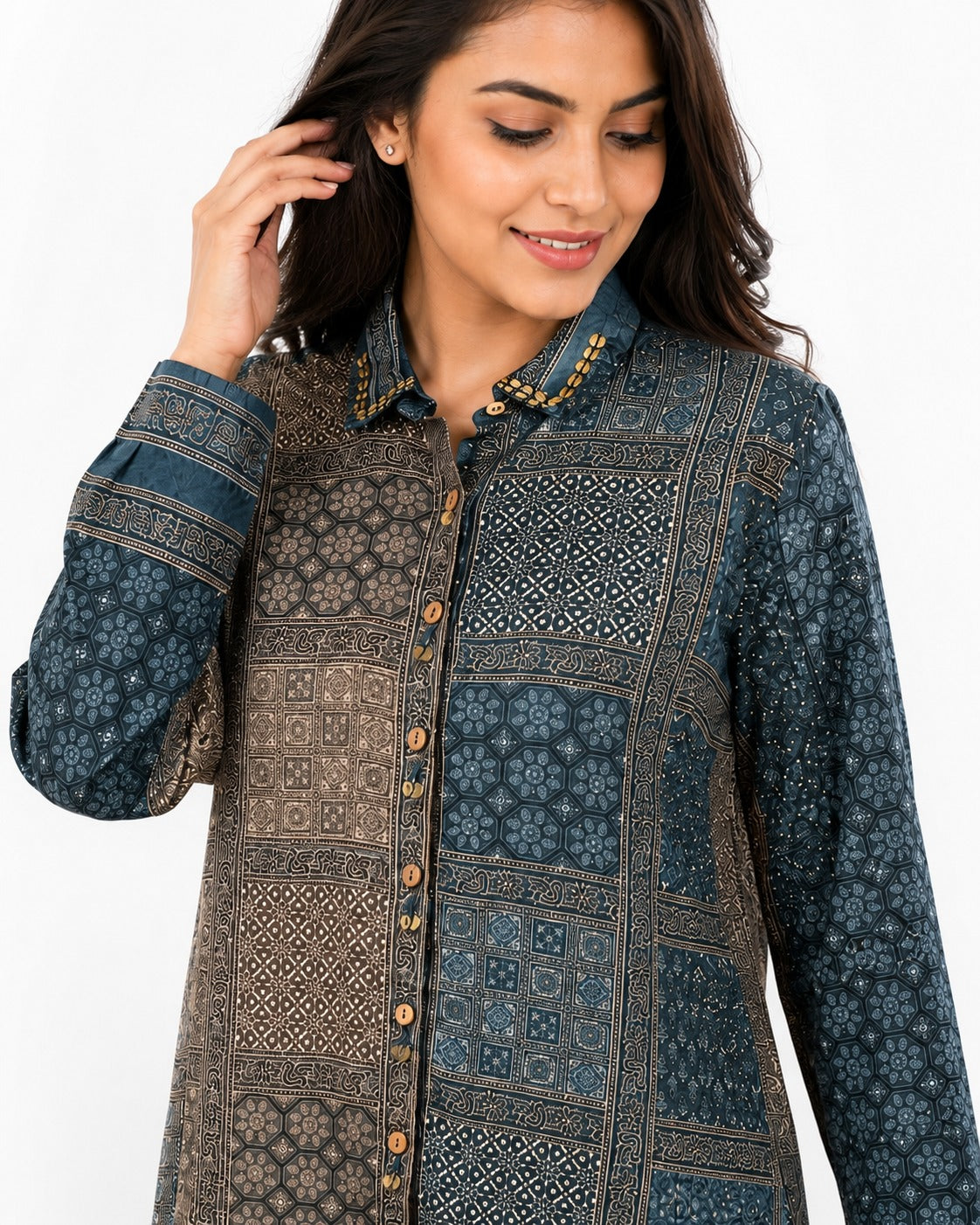 Heritage Mosaic Crepe Top