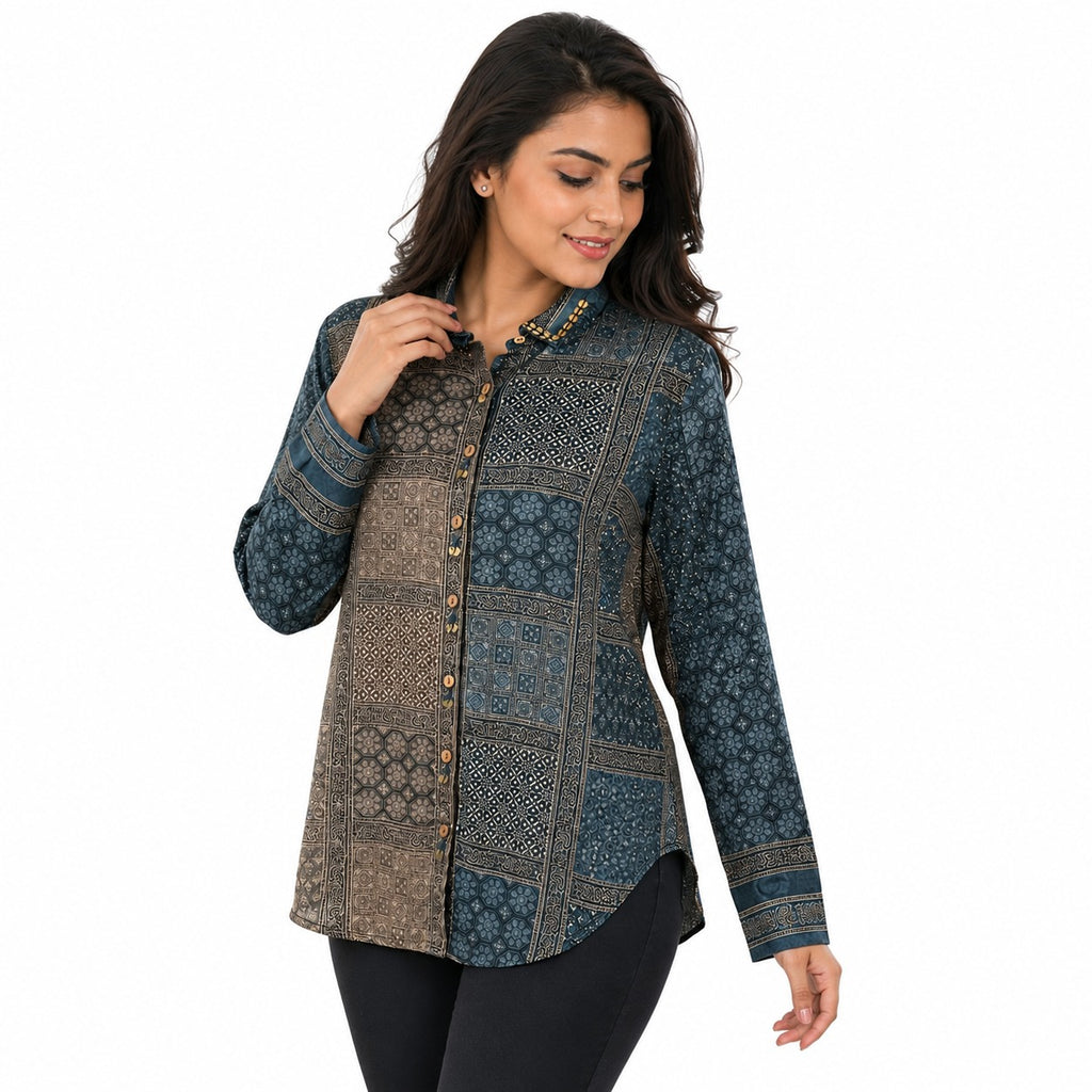 Heritage Mosaic Crepe Top