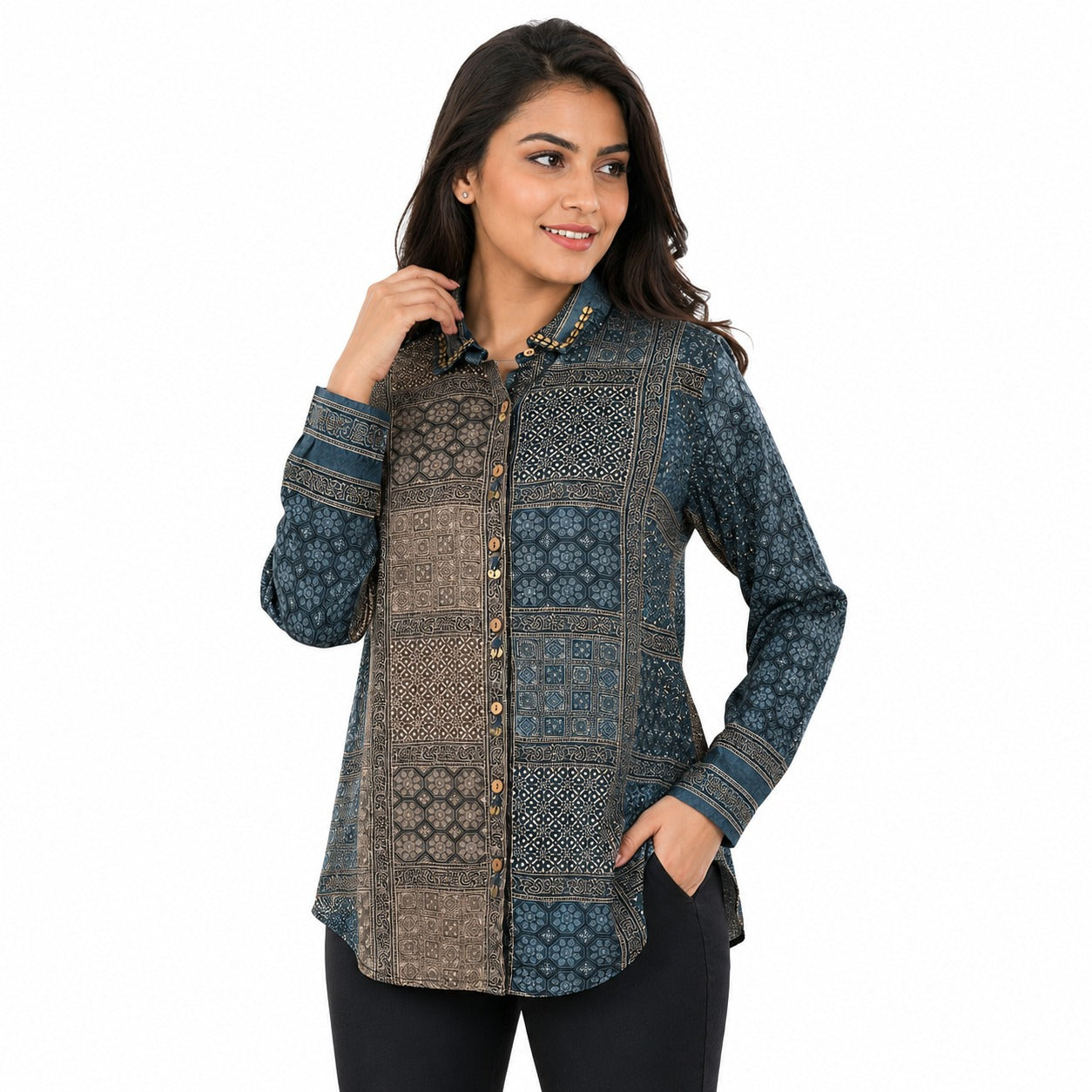Heritage Mosaic Crepe Top