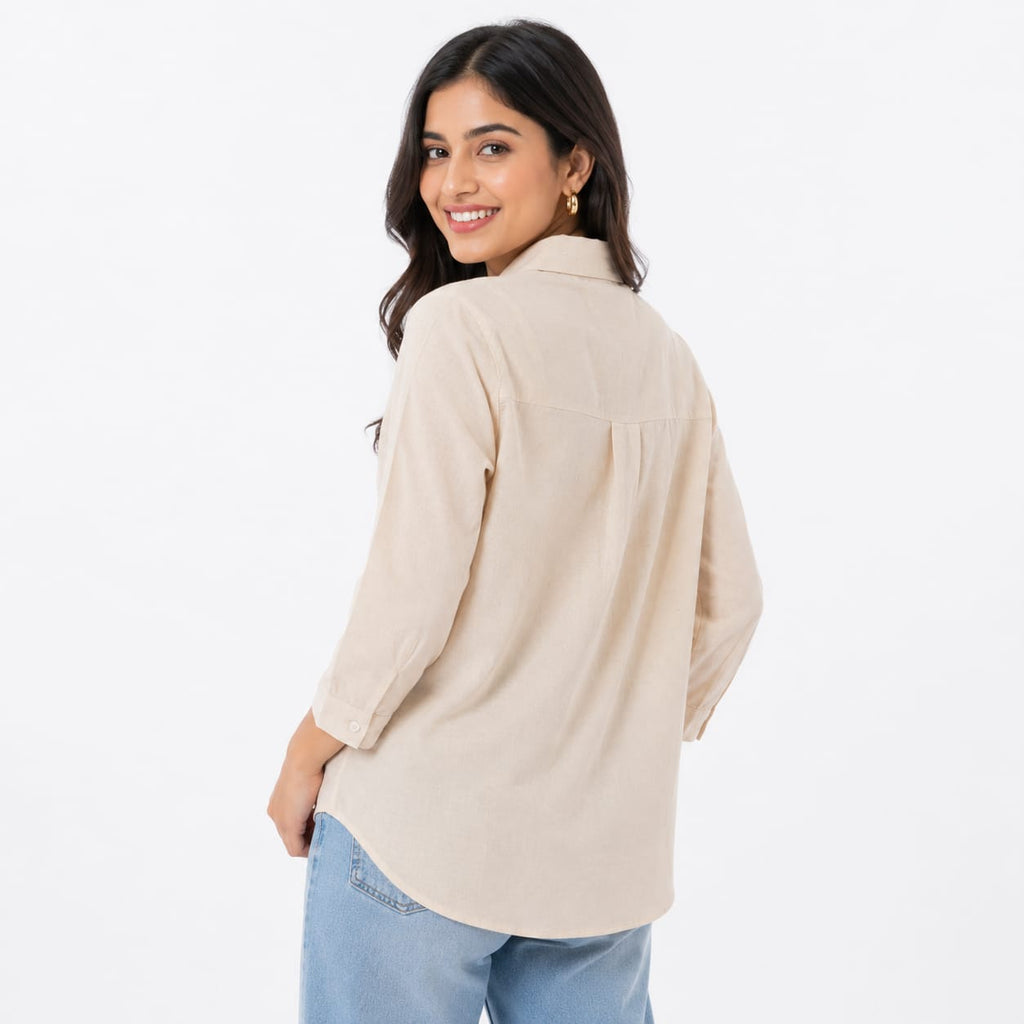 Ivory Heartline Pintuck Top