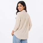 Ivory Heartline Pintuck Top