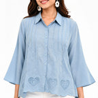 Skyline Heart Pintuck Top