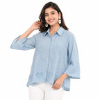 Skyline Heart Pintuck Top