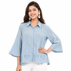 Skyline Heart Pintuck Top