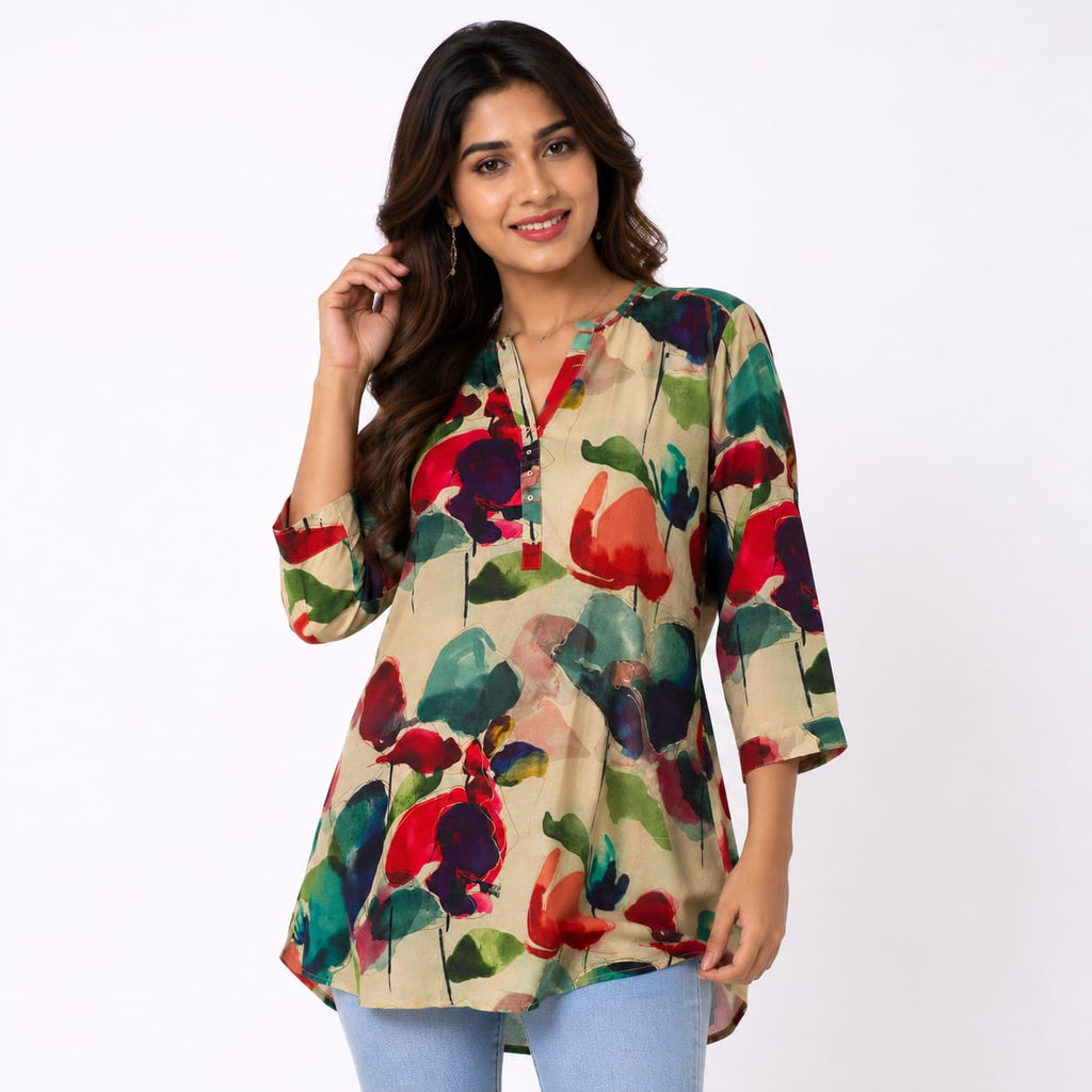 Autumn Watercolor Muse Muslin Top Watercolor Muse Muslin Top