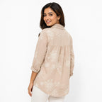 Sandstone Lace Bloom Cotton Top