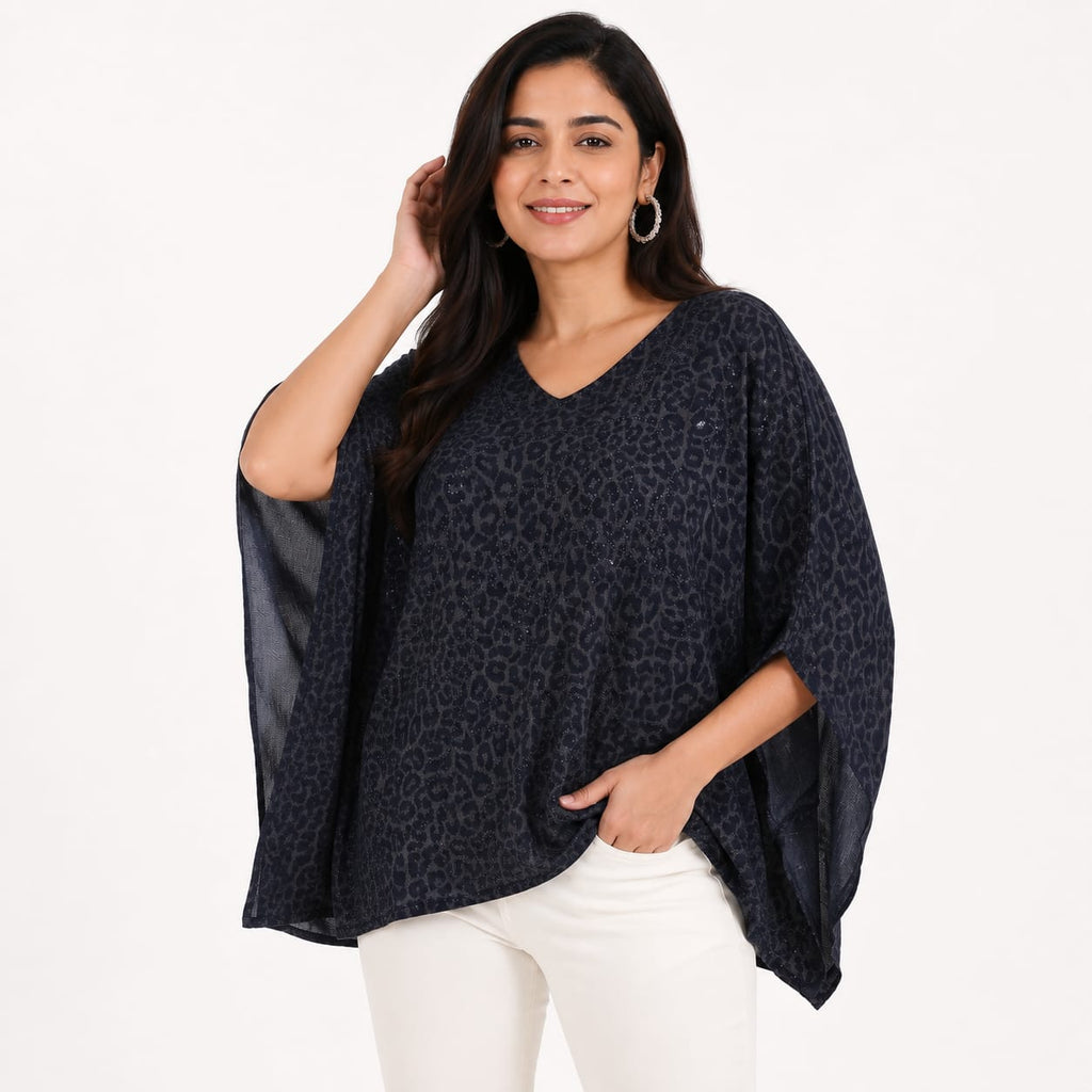 Midnight Noir Crystal Kaftan Top