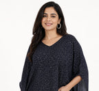 Midnight Noir Crystal Kaftan Top