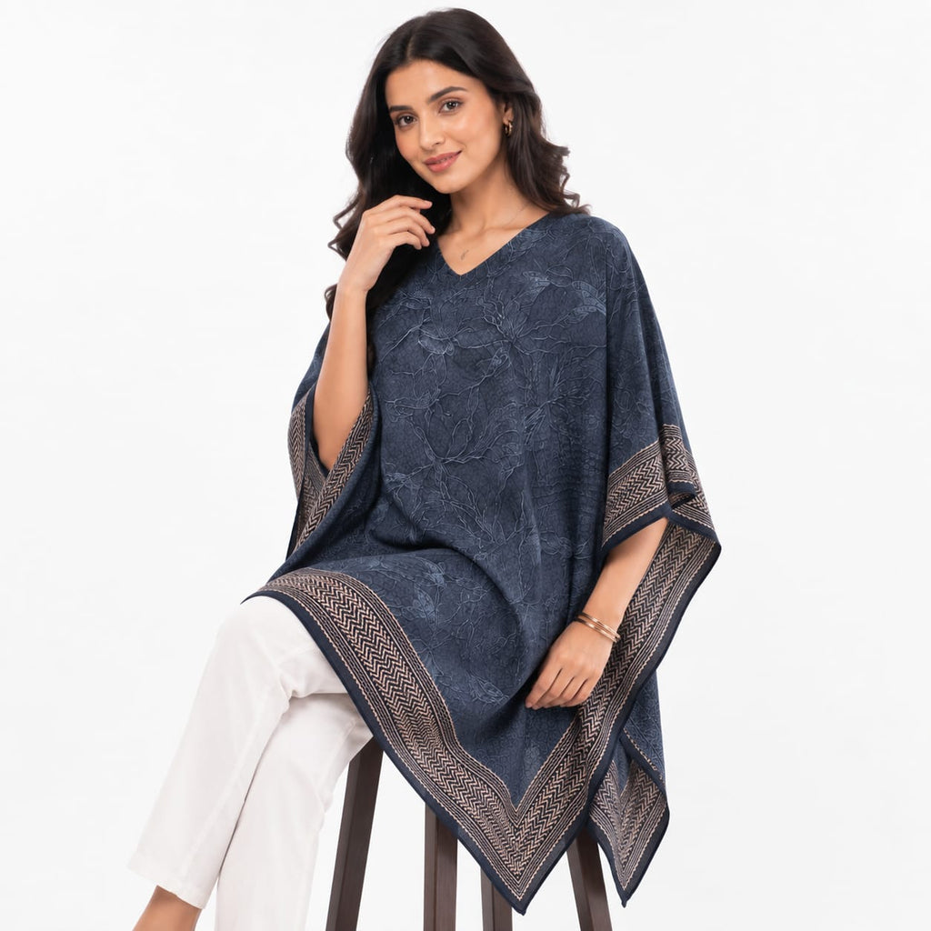 Midnight Mosaic Border Kaftan Top