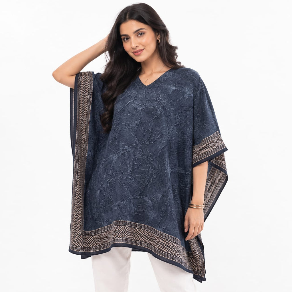 Midnight Mosaic Border Kaftan Top