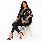 Midnight Bloom Georgette Top