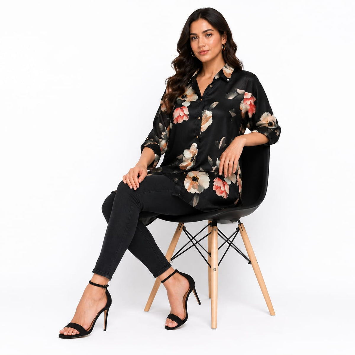 Midnight Bloom Georgette Top