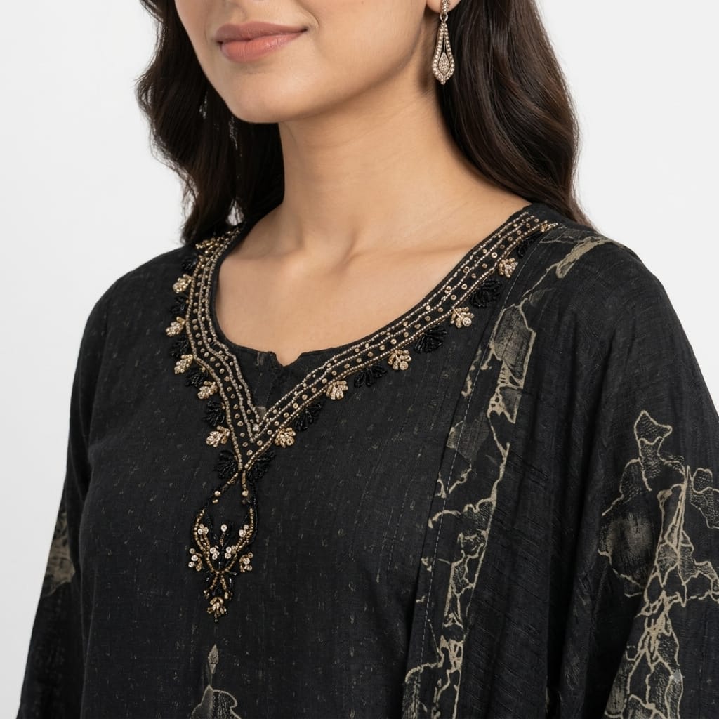 Black Georgette Kurta set