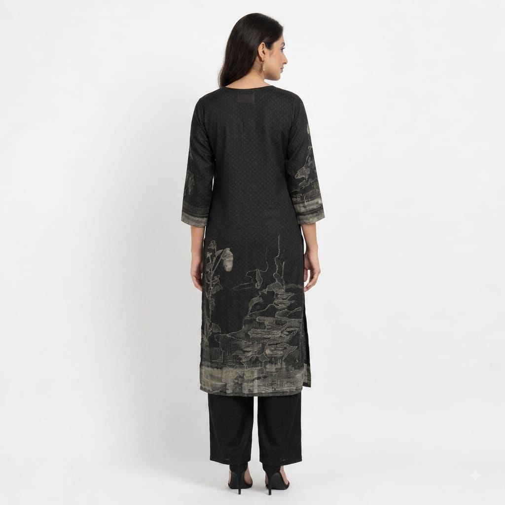 Black Georgette Kurta set