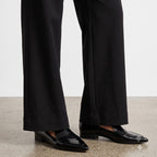 Solid Black Cotton Stretch Full-Elastic Bottom