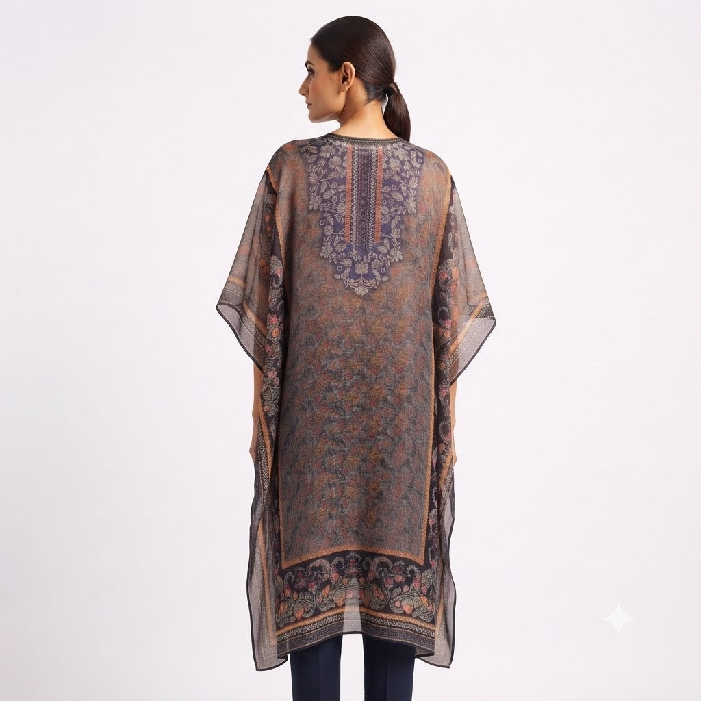 Midnight Paisley Printed Chiffon Top
