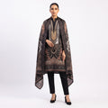 Charcoal Paisley Printed Woolen Kurta Set