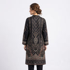 Charcoal Paisley Printed Woolen Kurta Set