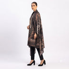 Charcoal Paisley Printed Woolen Kurta Set