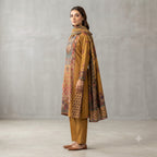 Amber Gold Ethnic Floral Printed Kurta Set