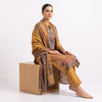 Amber Gold Ethnic Floral Printed Kurta Set